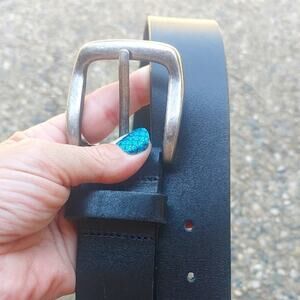 LEBRUTT Montreal  Belt Black with Silver Buckle